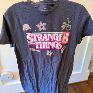 Netflix Stranger Things Kids T-Shirt - Dark Blue and Pink